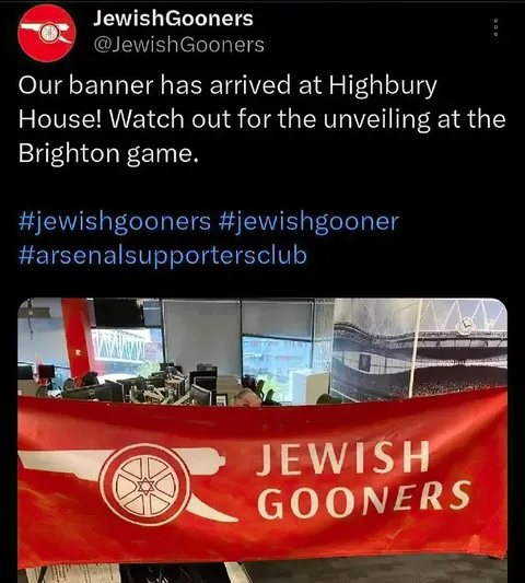 Jewish Gooners Banner at Brighton