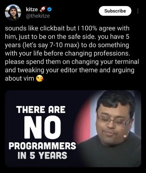 There Are No Programmers in Five Years