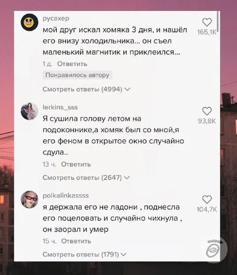 Хомяк и три нелепые смерти