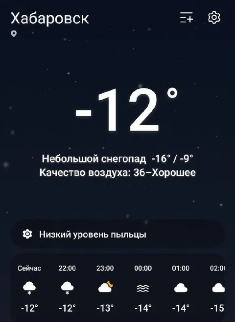 Хабаровск и минус двенадцать
