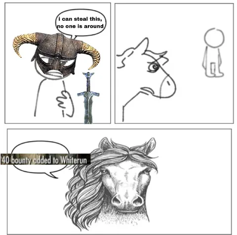 Horse Steals Armor in Whiterun
