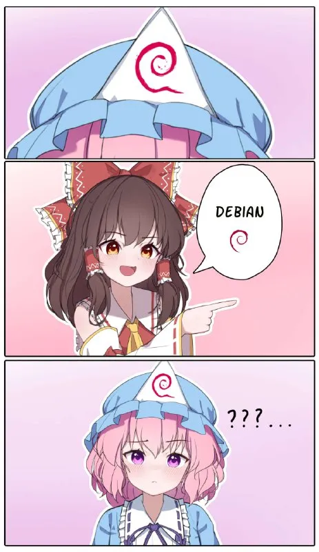 Anime Girl Says Debian