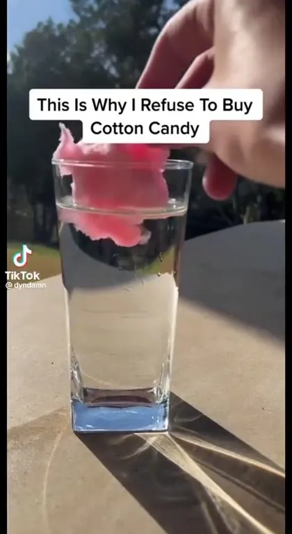 Cotton Candy Melts in Water