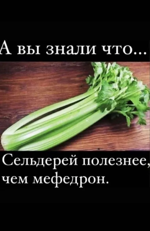 Сельдерей полезнее мефедрона