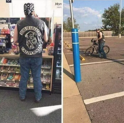 Sons of Anarchy Parking Lot Biker