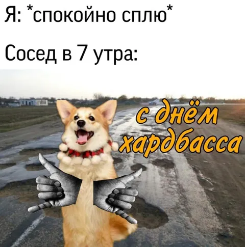 Сосед поздравляет с днём хардбасса