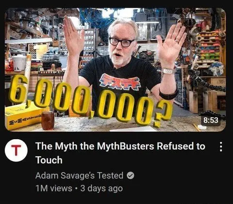 Adam Savage Says 600,000