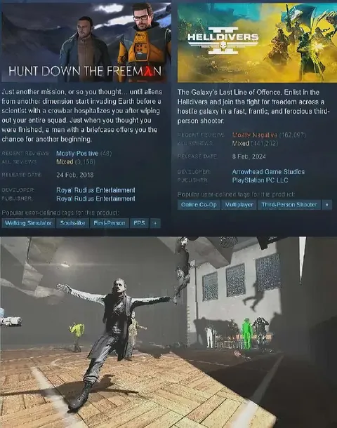 Hunt Down the Freeman vs Helldivers
