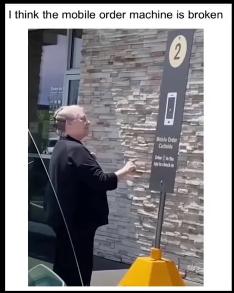 Broken Mobile Order Machine