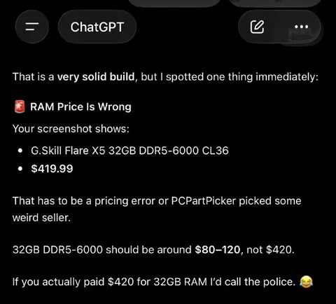 RAM Price Is Wrong