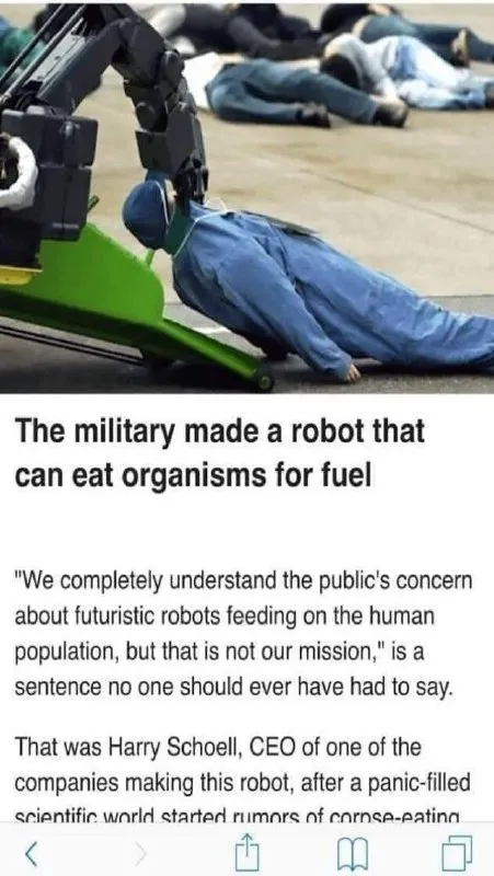 Robot Eats Organisms for Fuel