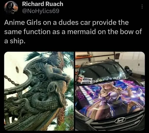 Anime Girls as Car Figureheads