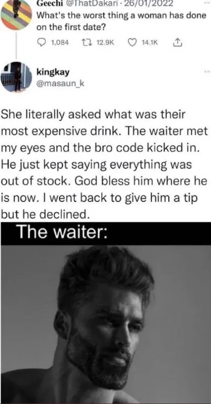 The Waiter Bro Code