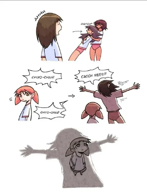 Chiyo-chan Runs Into Her Shadow