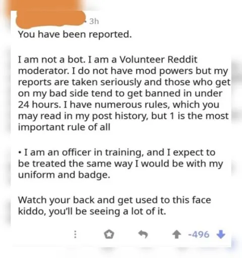 Reddit Volunteer Moderator Threat