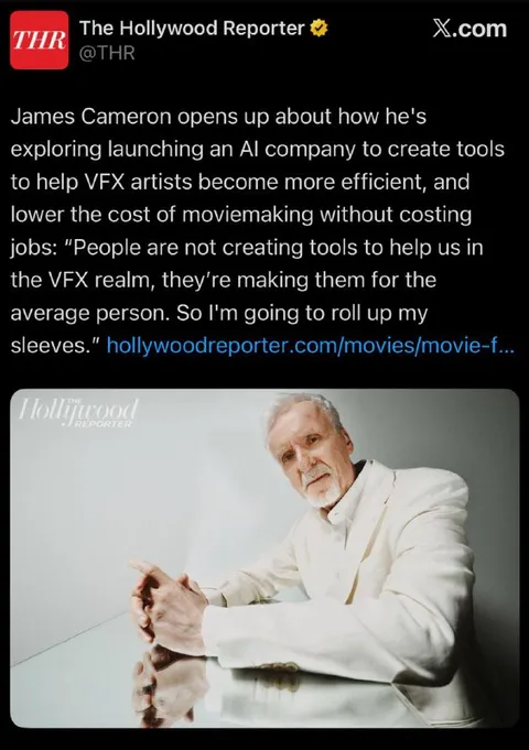 James Cameron Enters the AI Fad