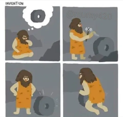 Caveman Invents the Wheel