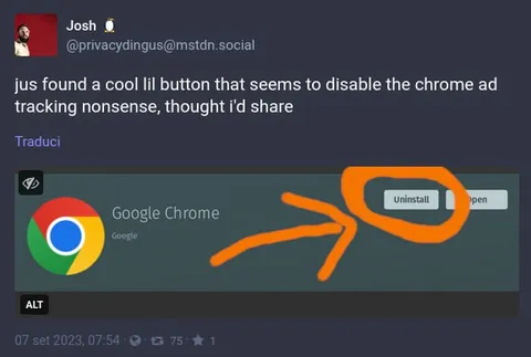 Chrome Ad Tracking Button
