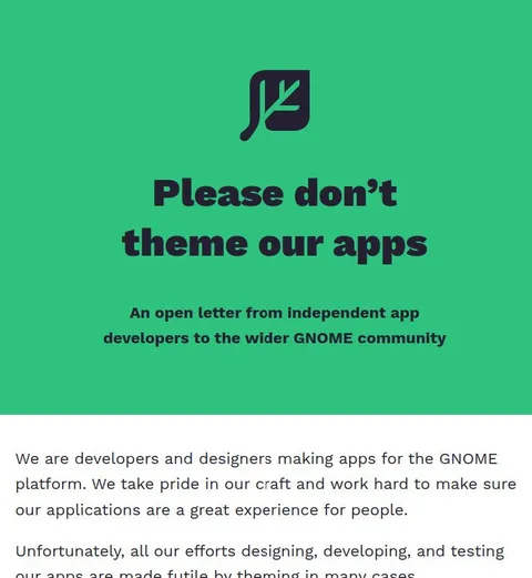 Please Don't Theme Our Apps