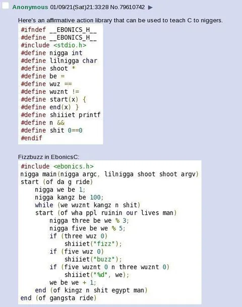 Ebonics C FizzBuzz
