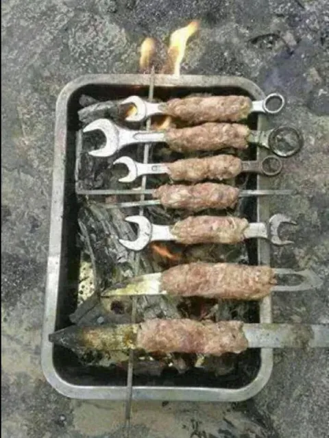 Когда нет шампуров для шашлыка