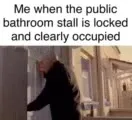 Bathroom Stall Clearly Occupied