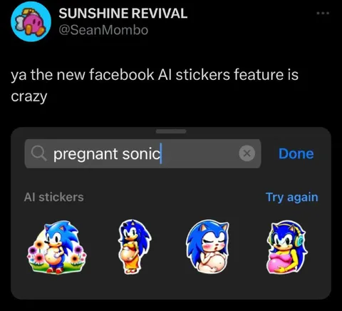 Pregnant Sonic AI Stickers