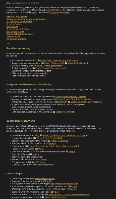 Game Developer Portfolio Resume