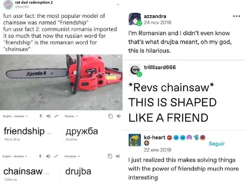 Friendship Chainsaw Translation Joke