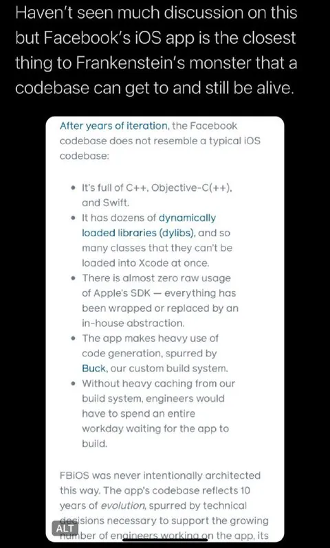 Facebook iOS Frankenstein Codebase