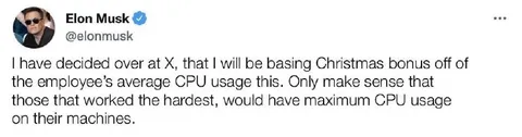 Elon Musk Christmas CPU Bonus