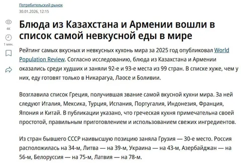 Невкусная еда из Казахстана и Армении