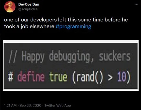 Developer Leaves a Debugging Surprise