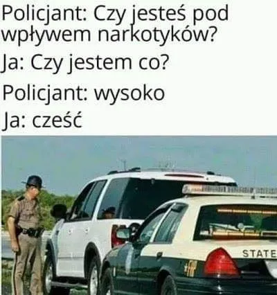 Policjant pyta o narkotyki