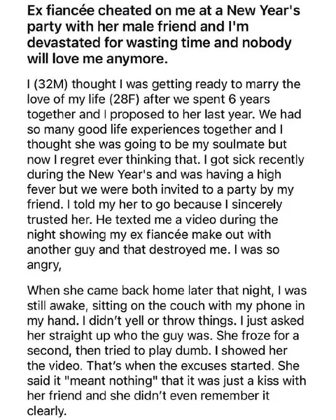 Ex Fiancée Cheated at New Year's