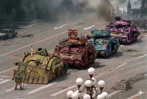 Warhammer Tanks Stuck in Traffic