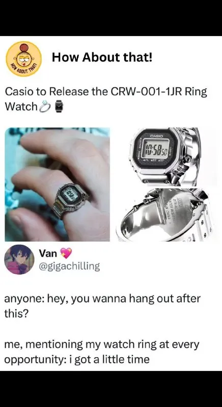 Casio Watch Ring Excuse