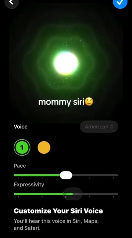 Mommy Siri voice customization
