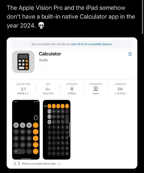 Apple Forgot the Calculator