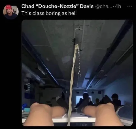 Bored Student Mooning Class