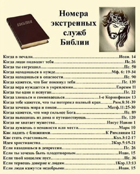 Номера экстренных служб Библии