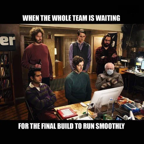 Whole Team Waiting for the Build