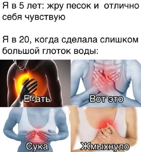 Когда слишком большой глоток воды