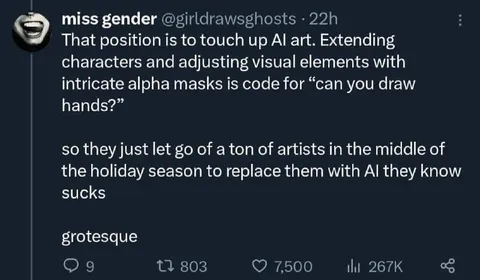AI Art Hands Joke Tweet