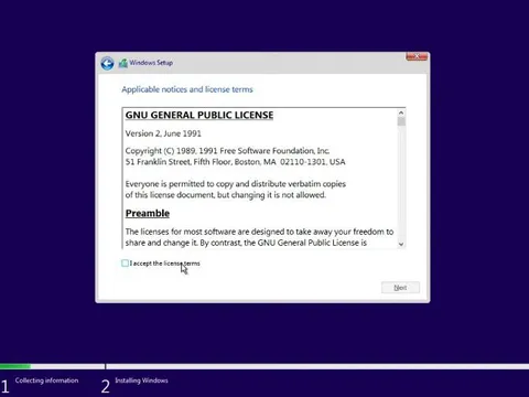 Windows Asks You to Accept GPL