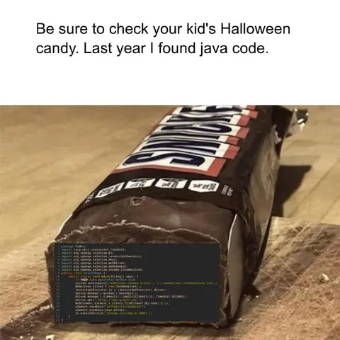 Java Code in Halloween Candy