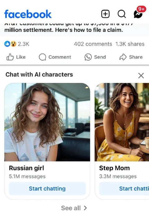 Facebook AI Character Choices