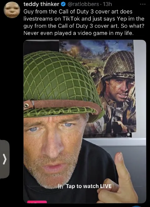 Call of Duty 3 Cover Art Guy