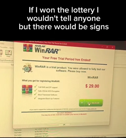 WinRAR Free Trial Signs