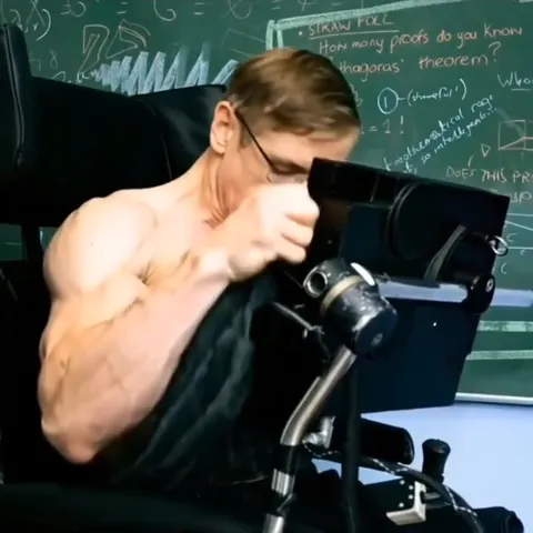 Stephen Hawking Becomes a Muscle Machine